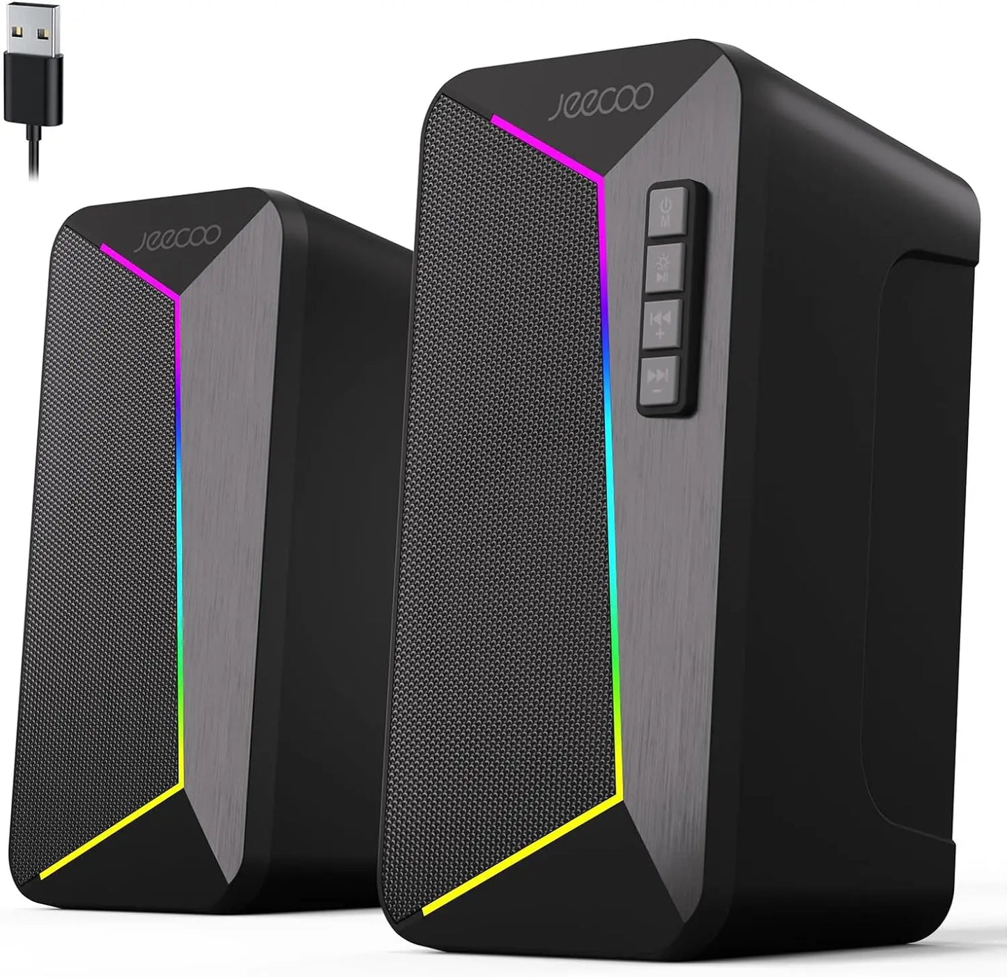 M30 Bluetooth Computer Speakers, PC Gaming Speakers for Desktop with Crisp Stereo Sound,Dynamic LED Modes,10W-Usb-Powered