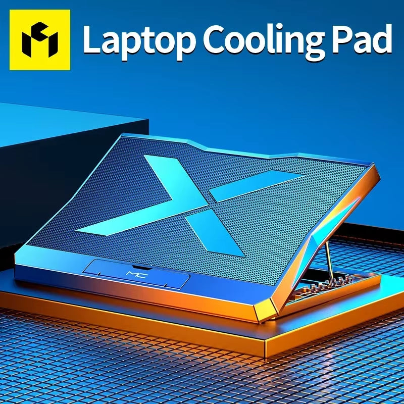 Q3 Gaming Laptop Cooler with Six Fans Adjustable Height Silent Cooling Pad Laptops Computer Stand for Laptops below 15.6-Inch