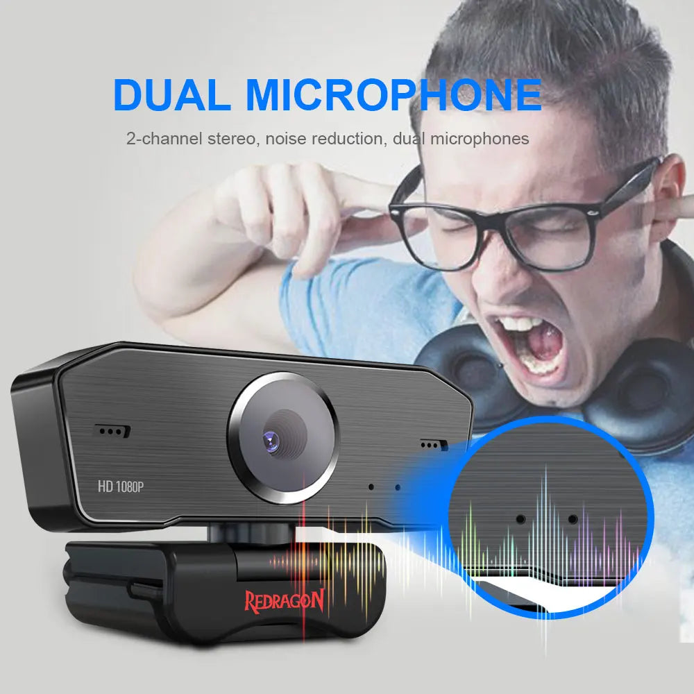 GW800 HITMAN USB HD Webcam Built-In Microphone Smart 1920 X 1080P 30Fps Web Cam Camera for Desktop Laptops PC Game
