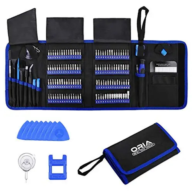 Magnetic Screwdriver Set 142 in 1 Repair Tools Kit with 120 Bits Precision Screwdriver Set with Magnetic Pad Portable Bag