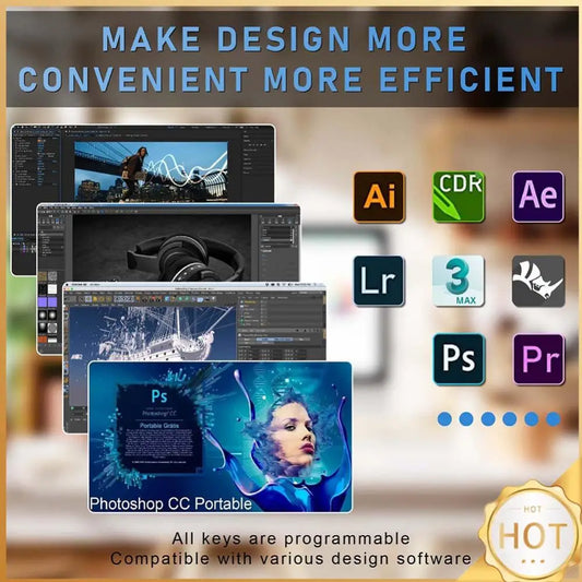 6 Key 1 Knob One Handed Mechanical Gaming Keyboard Hotswap RGB Mini Mechanical BT Keyboard Mechanical Macropad for Office Gaming