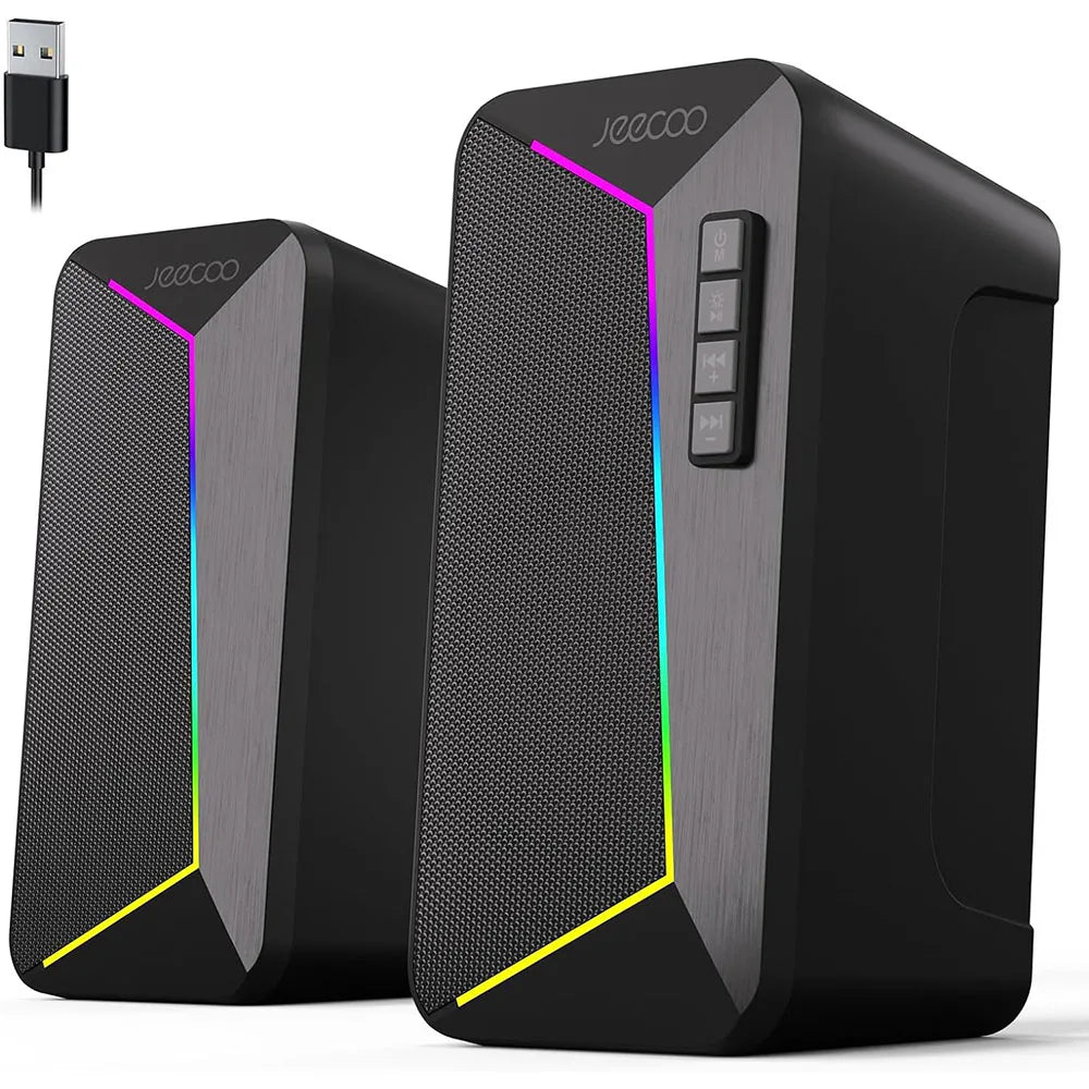 M30 Bluetooth Computer Speakers, PC Gaming Speakers for Desktop with Crisp Stereo Sound,Dynamic LED Modes,10W-Usb-Powered