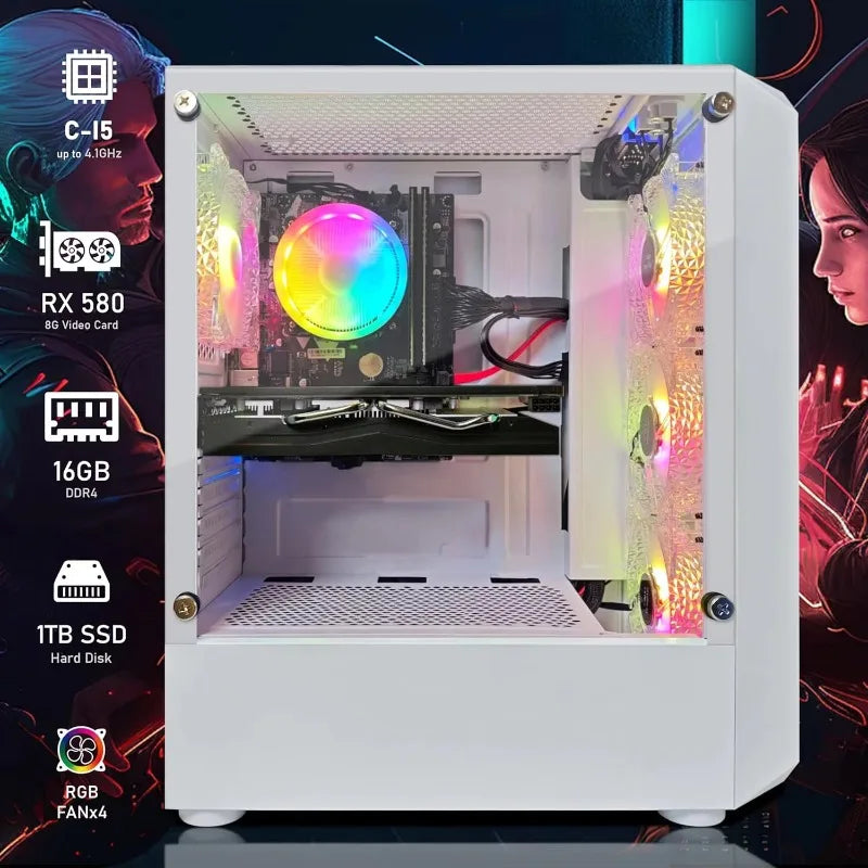 New-Gaming PC Computer Desktop, Radeon RX 580 8G,Dual Intel I7 Xeon E5