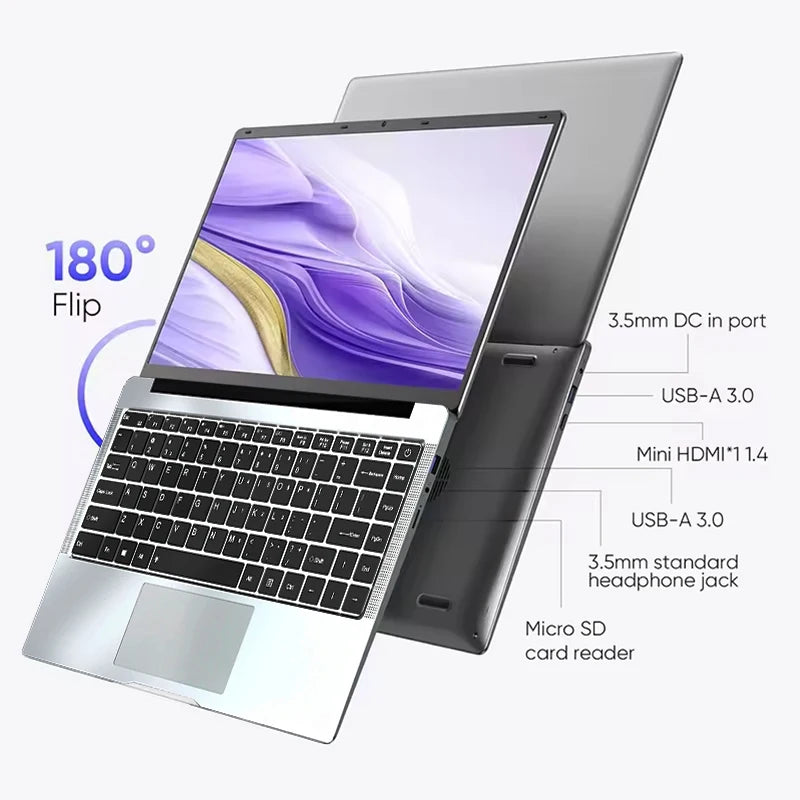 NEW 14.1Inch Portable Laptop Windows 11 Iniel Core I7 7500U Gaming Laptops Computer DDR4 12GB SSD 1TB 2TB HD PC Notebook Gamer