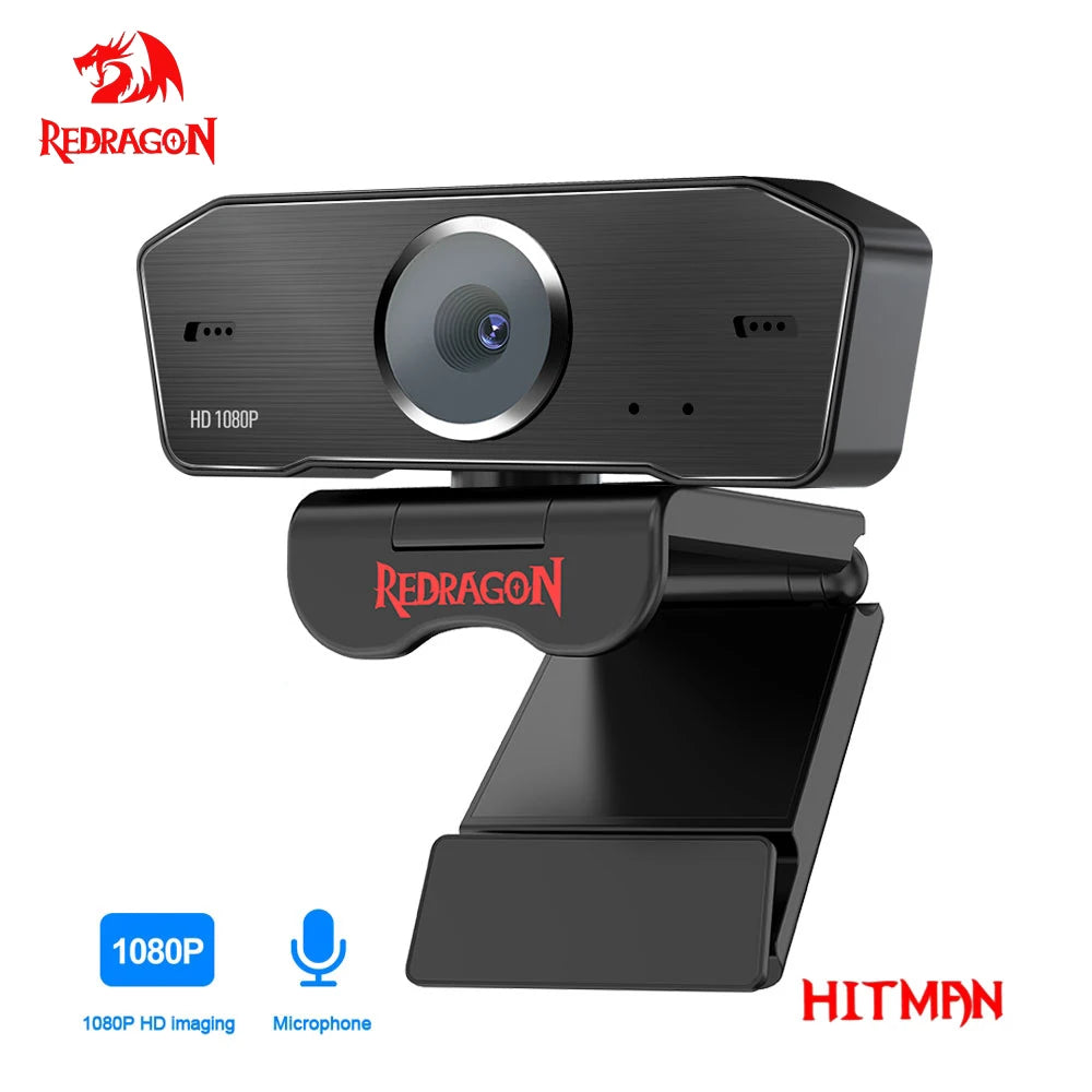 GW800 HITMAN USB HD Webcam Built-In Microphone Smart 1920 X 1080P 30Fps Web Cam Camera for Desktop Laptops PC Game
