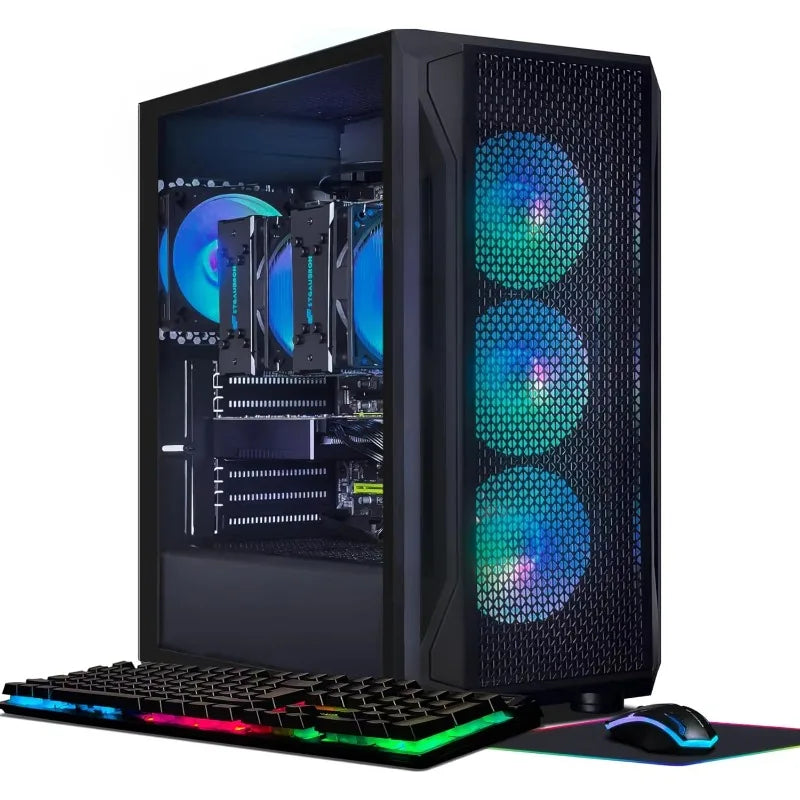New-Gaming PC Computer Desktop, Radeon RX 580 8G,Dual Intel I7 Xeon E5