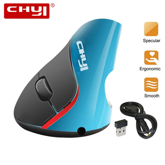CHUYI 2.4G Wireless Mouse Ergonomic 1600DPI Optical Rechargeable with Pad for PC Laptops Office Gift for Friends