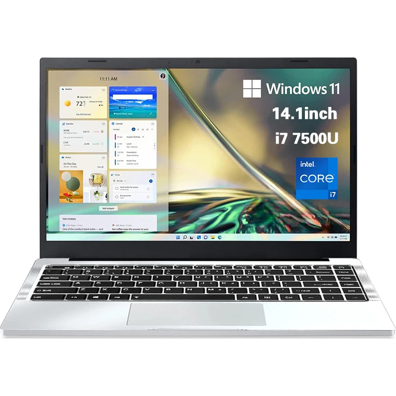 NEW 14.1Inch Portable Laptop Windows 11 Iniel Core I7 7500U Gaming Laptops Computer DDR4 12GB SSD 1TB 2TB HD PC Notebook Gamer