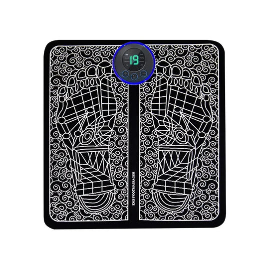 EMS Pulse Foot Massger Sole Massage Pad Current Stimulation 8 Modes 19 Level Relaxation USB Charging Therapy Instrument Foot Spa