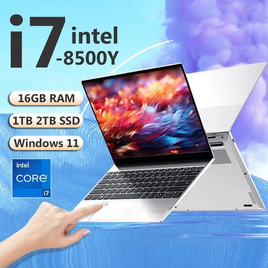15.6" Intel Core I7 8500Y Laptop Computer PC Windows 11 Pro 16GB DDR 1TB SSD I7 Laptops Office Fingerprint Unlock Notebook PC