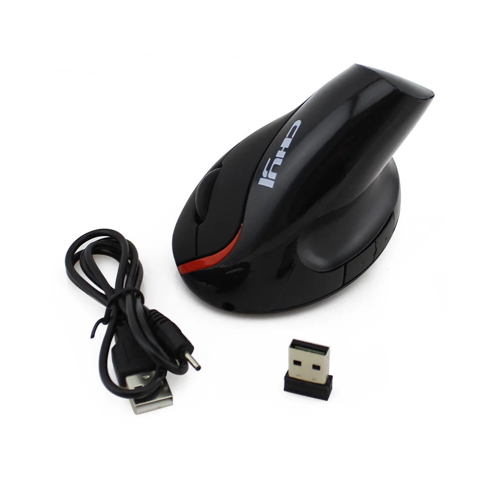 CHUYI 2.4G Wireless Mouse Ergonomic 1600DPI Optical Rechargeable with Pad for PC Laptops Office Gift for Friends