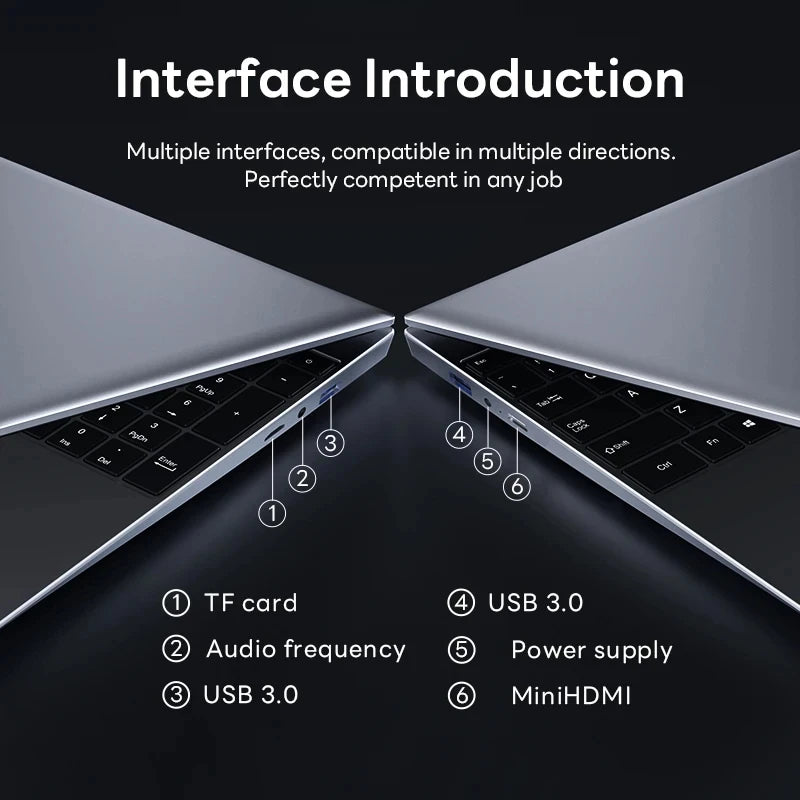 15.6" Intel Core I7 8500Y Laptop Computer PC Windows 11 Pro 16GB DDR 1TB SSD I7 Laptops Office Fingerprint Unlock Notebook PC