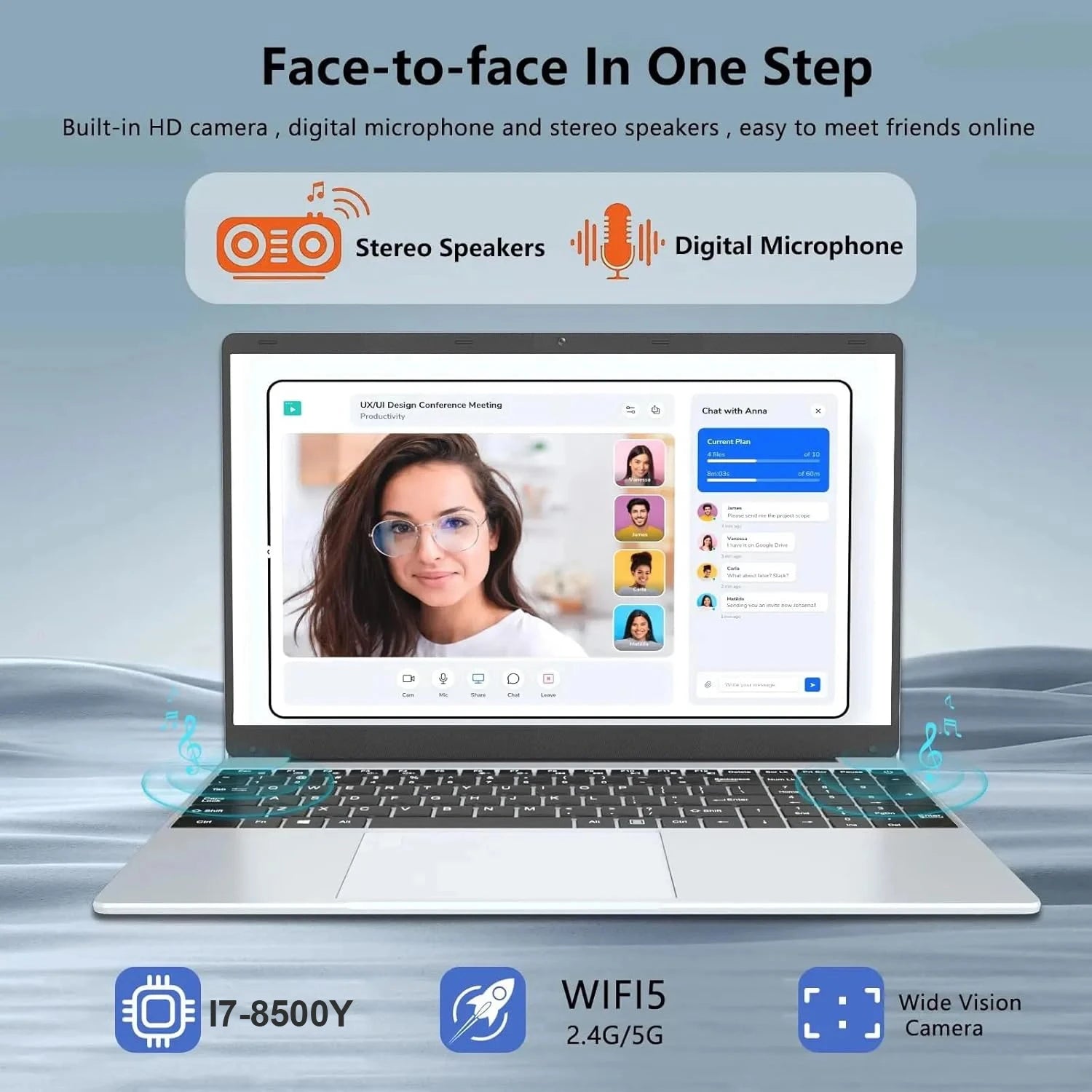 15.6" Intel Core I7 8500Y Laptop Computer PC Windows 11 Pro 16GB DDR 1TB SSD I7 Laptops Office Fingerprint Unlock Notebook PC